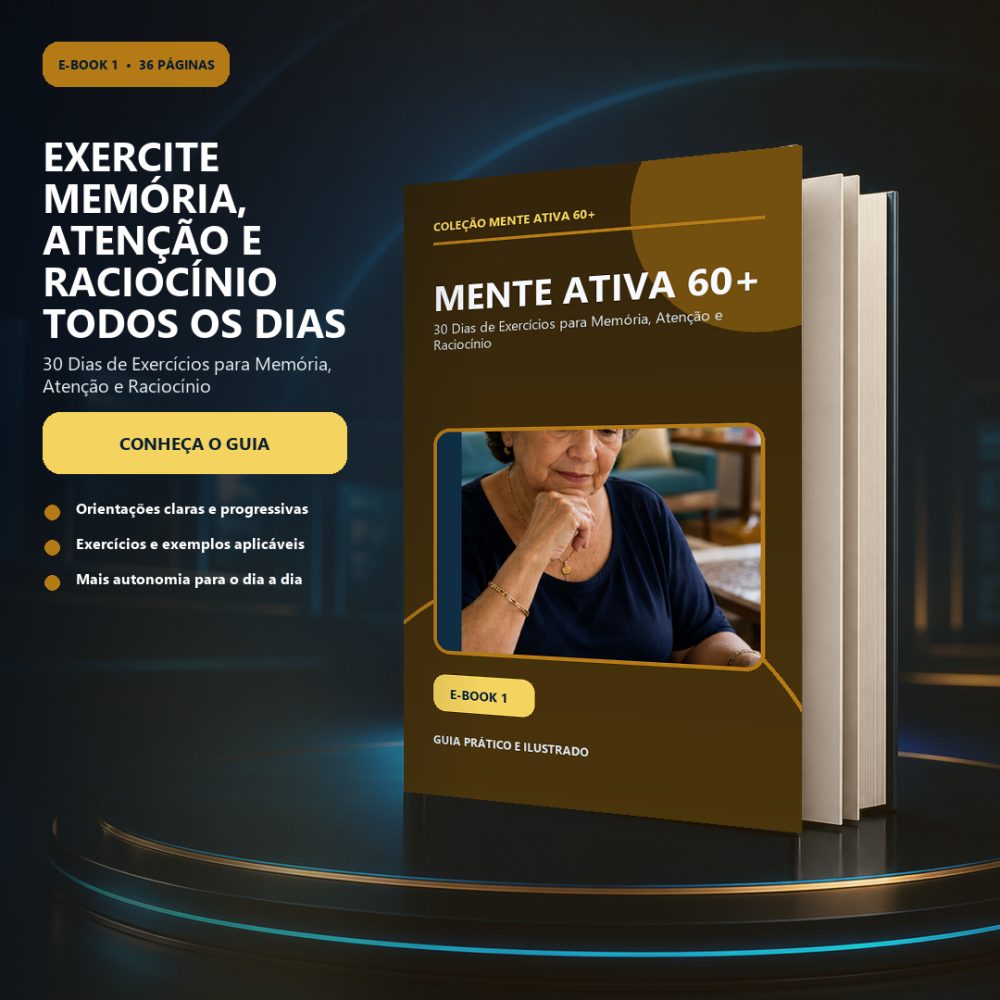 Capa de Mente Ativa 60+ — 30 Dias de Exercícios para Memória, Atenção e Raciocínio