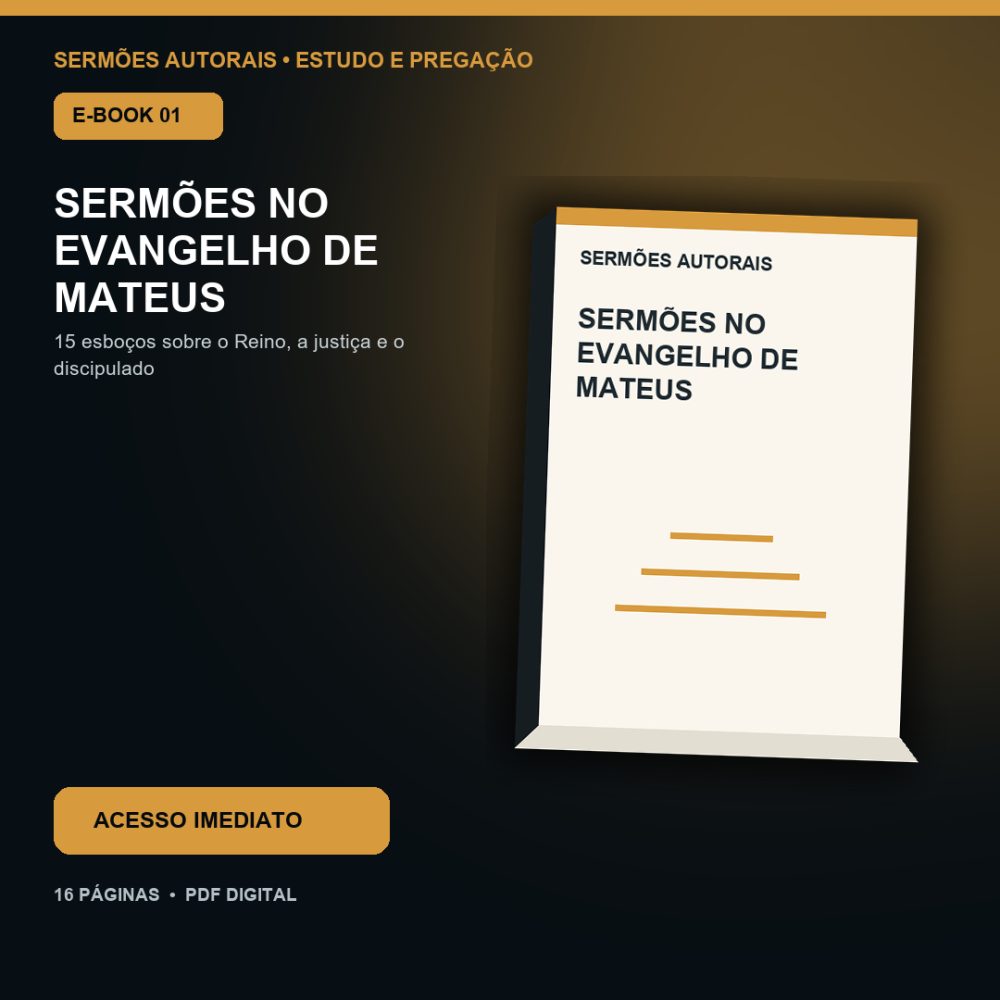 Capa de Sermões no Evangelho de Mateus – E-book 01 – Sermões no Evangelho de Mateus – Esboços Autorais