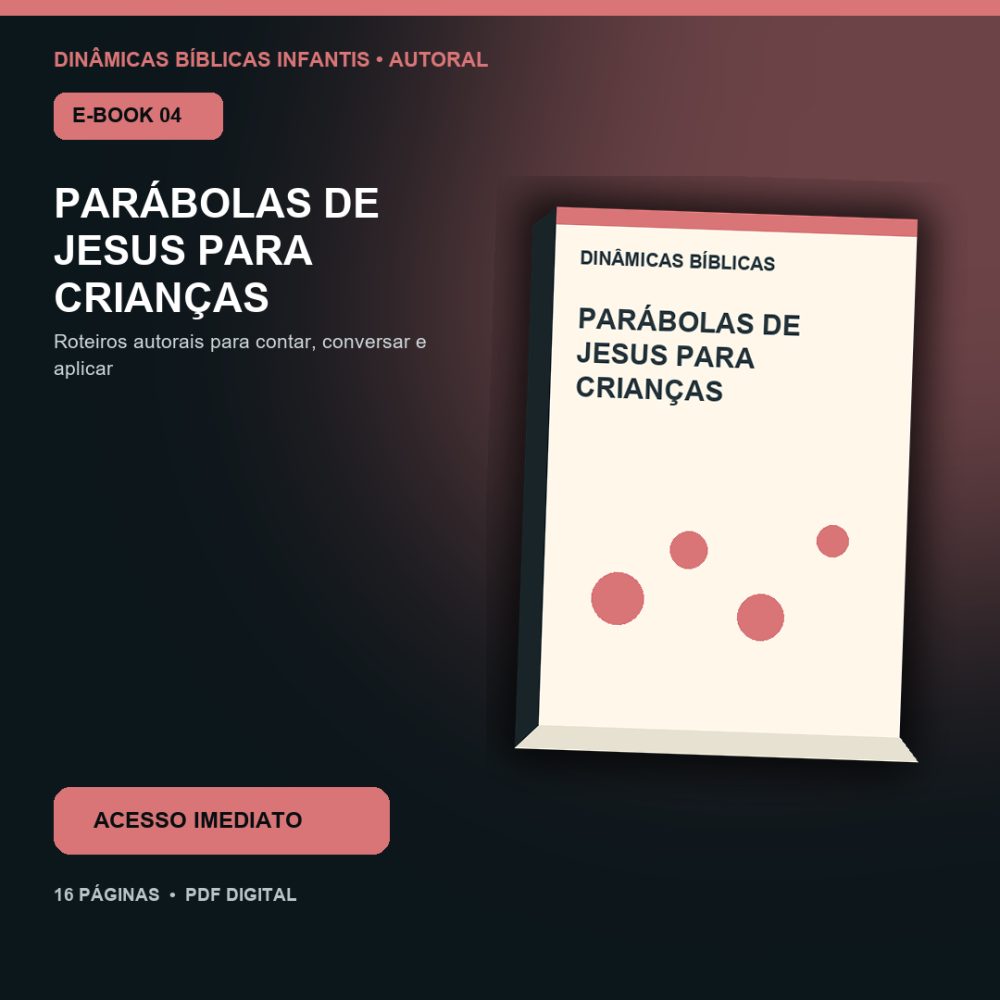 Capa de Parábolas de Jesus para Crianças – E-book 04 – Parábolas de Jesus para Crianças – Guia de Atividades