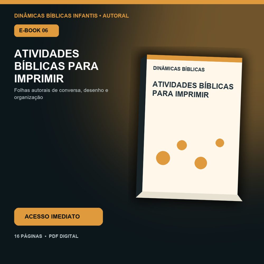 Capa de Atividades Bíblicas para Imprimir – E-book 06 – Atividades Bíblicas para Imprimir – Guia de Atividades