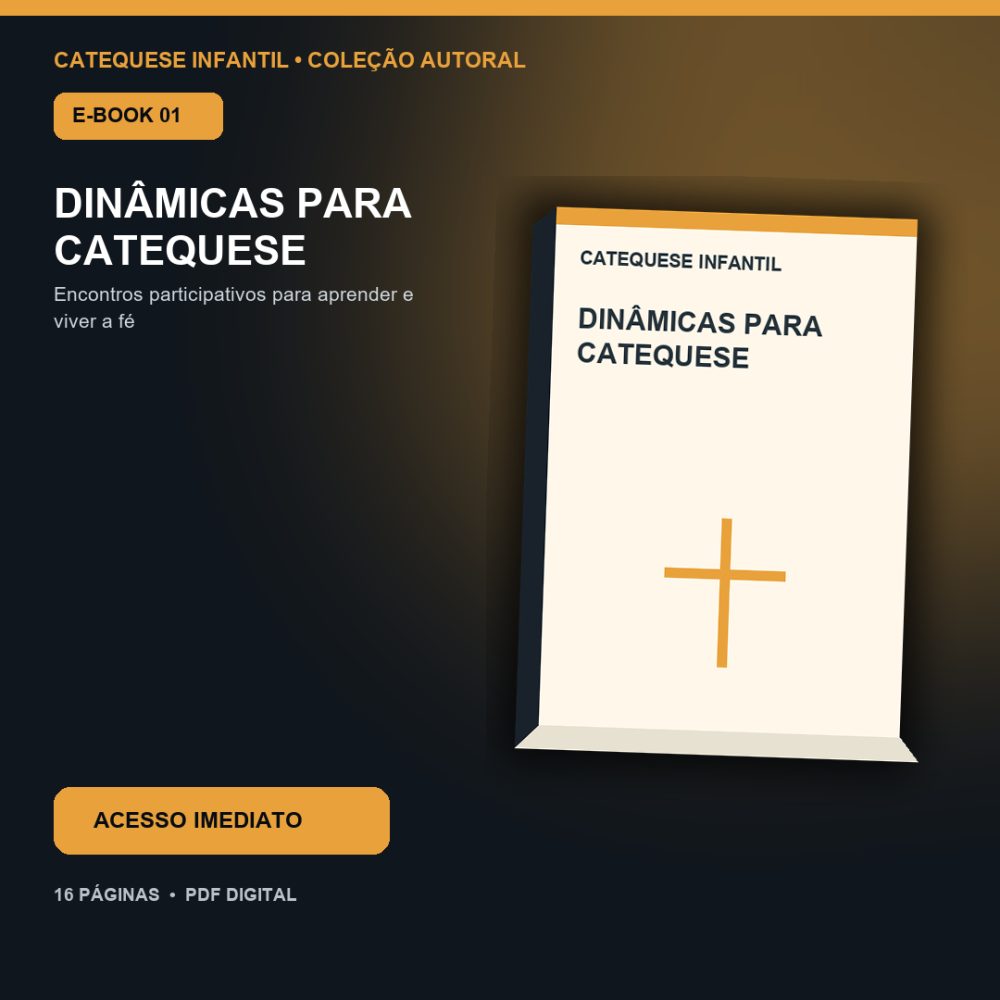 Capa de Dinâmicas para Catequese – E-book 01 – Dinâmicas para Catequese – Guia de Catequese