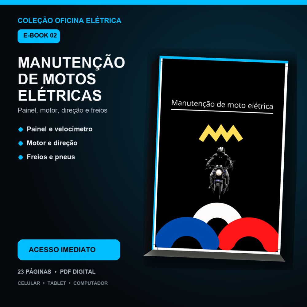 Capa de Manutenção de Motos Elétricas – Painel, motor, direção e freios