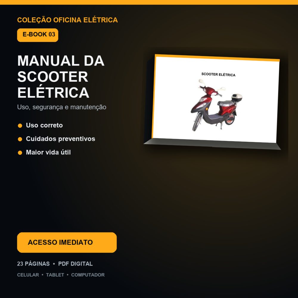 Capa de Manual da Scooter Elétrica – Uso, segurança e manutenção
