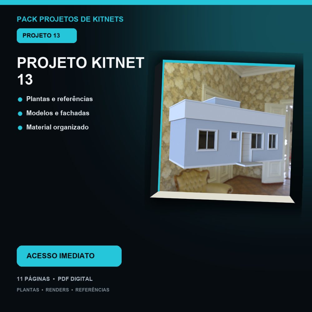 Capa de Produto 03 – Kitnet Modelo 13 – Projeto Técnico Completo – Pr – C041F602