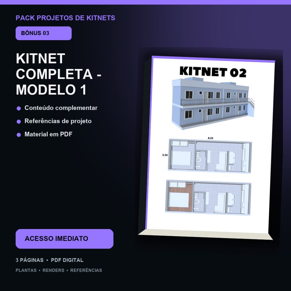 Capa de Produto 45 – Kitnet Completa – Modelo 1 – Bônus – Projeto Digital