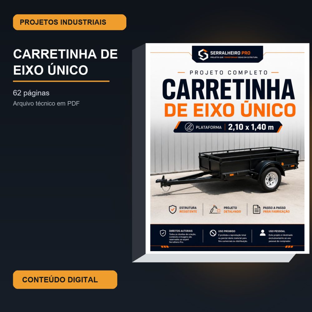 Capa de Carretinha de Eixo Único – E-book 02 – Carretinha de Eixo Único
