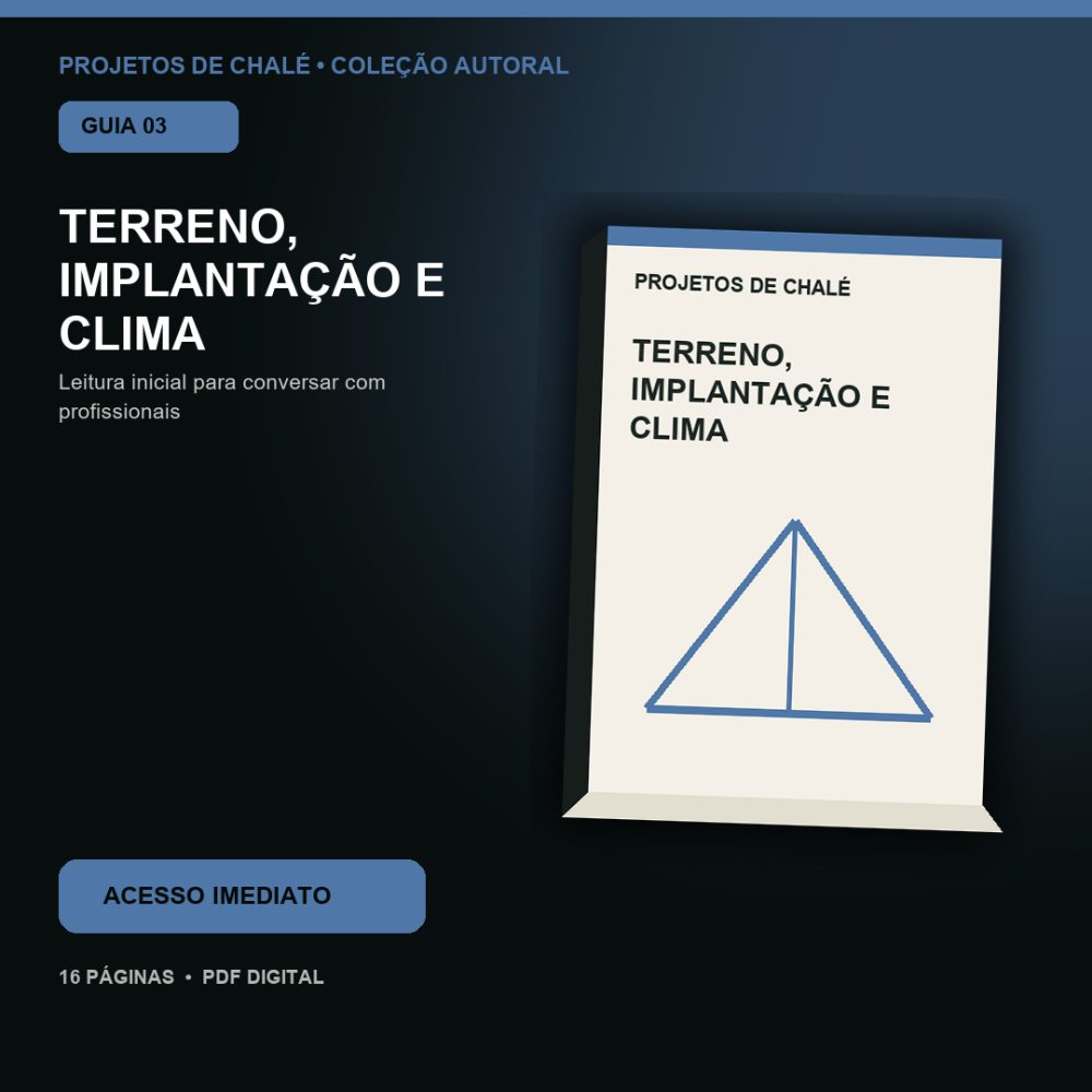 Capa de Terreno, Implantação e Clima – E-book 03 – Terreno, Implantação e Clima – Guia Prático