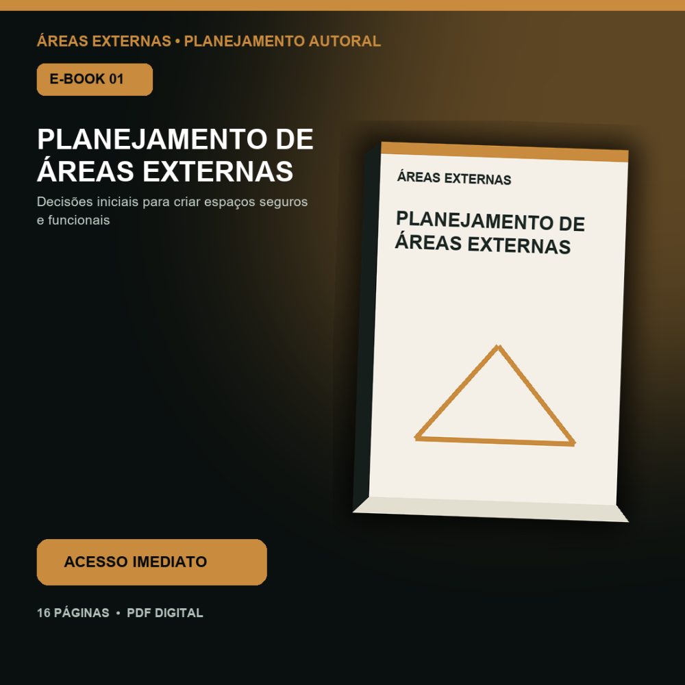 Capa de Planejamento de Áreas Externas – E-book 01 – Planejamento de Áreas Externas – Guia de Planejamento