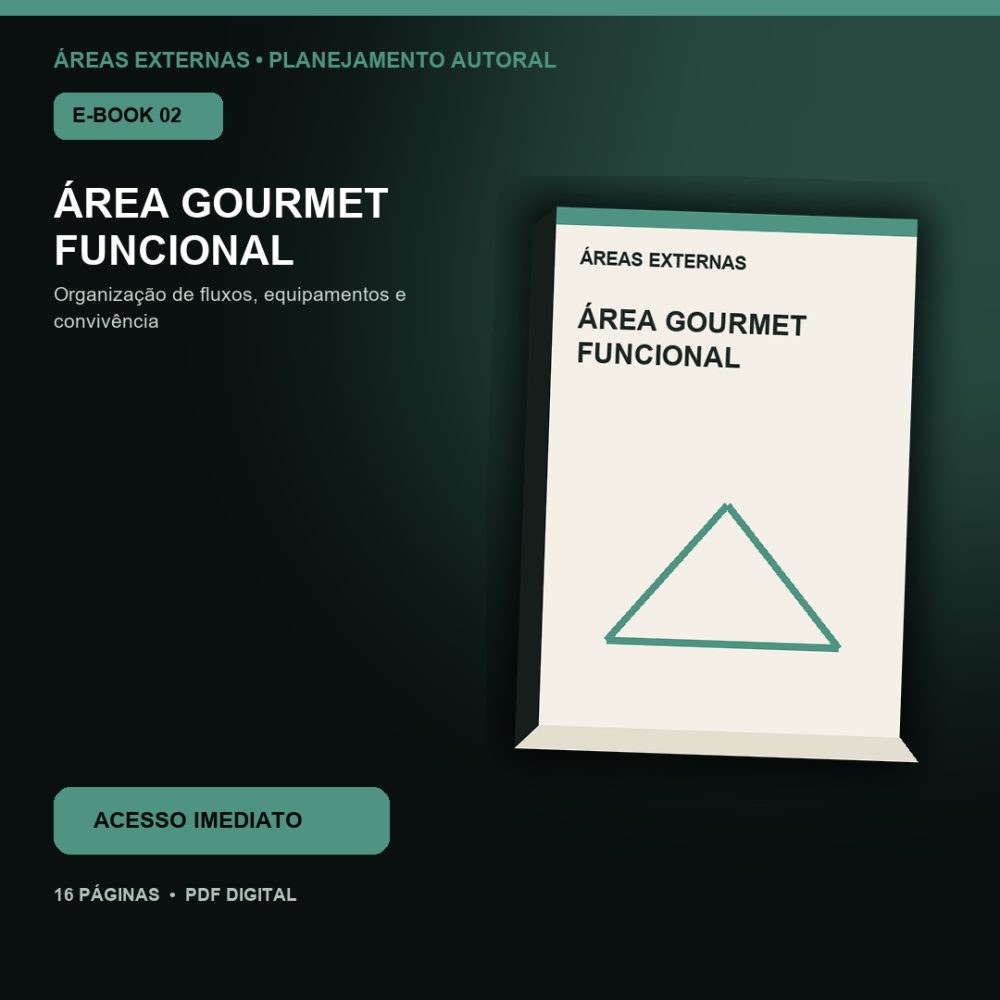 Capa de Área Gourmet Funcional – E-book 02 – Área Gourmet Funcional – Guia de Planejamento