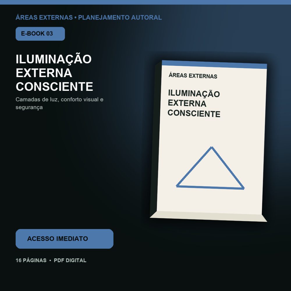 Capa de Iluminação Externa Consciente – E-book 03 – Iluminação Externa Consciente – Guia de Planejamento