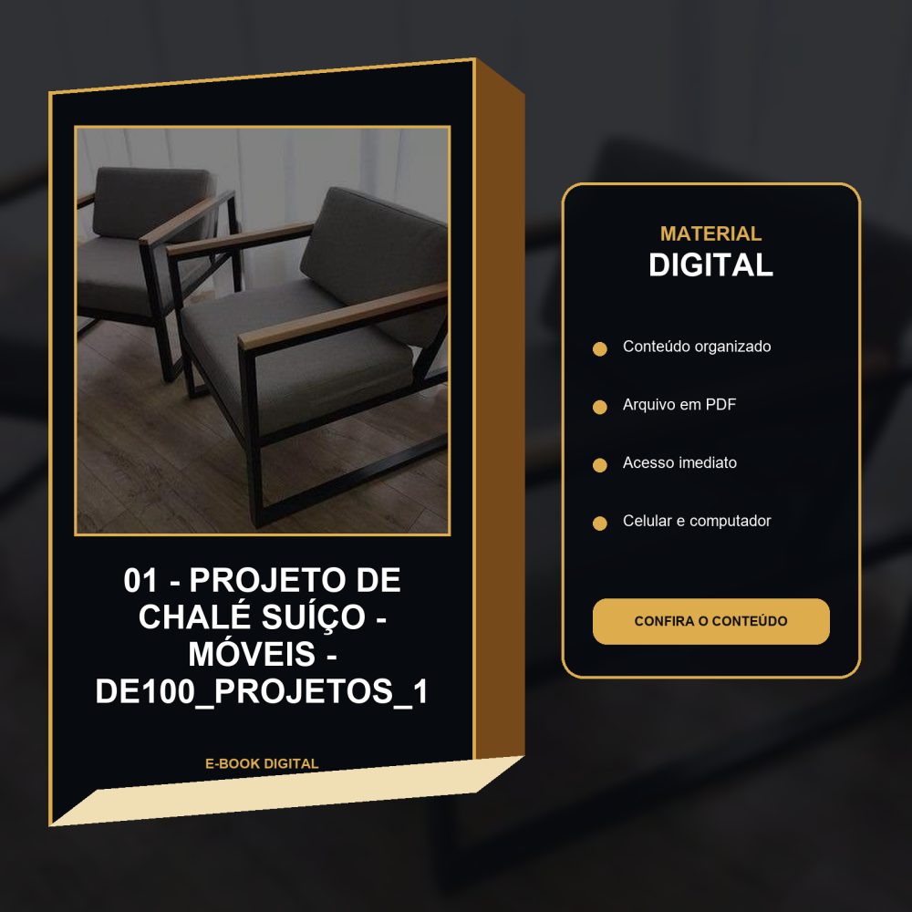 Capa de 01 – Projeto de Chalé Suíço – Móveis – de100 projetos 1