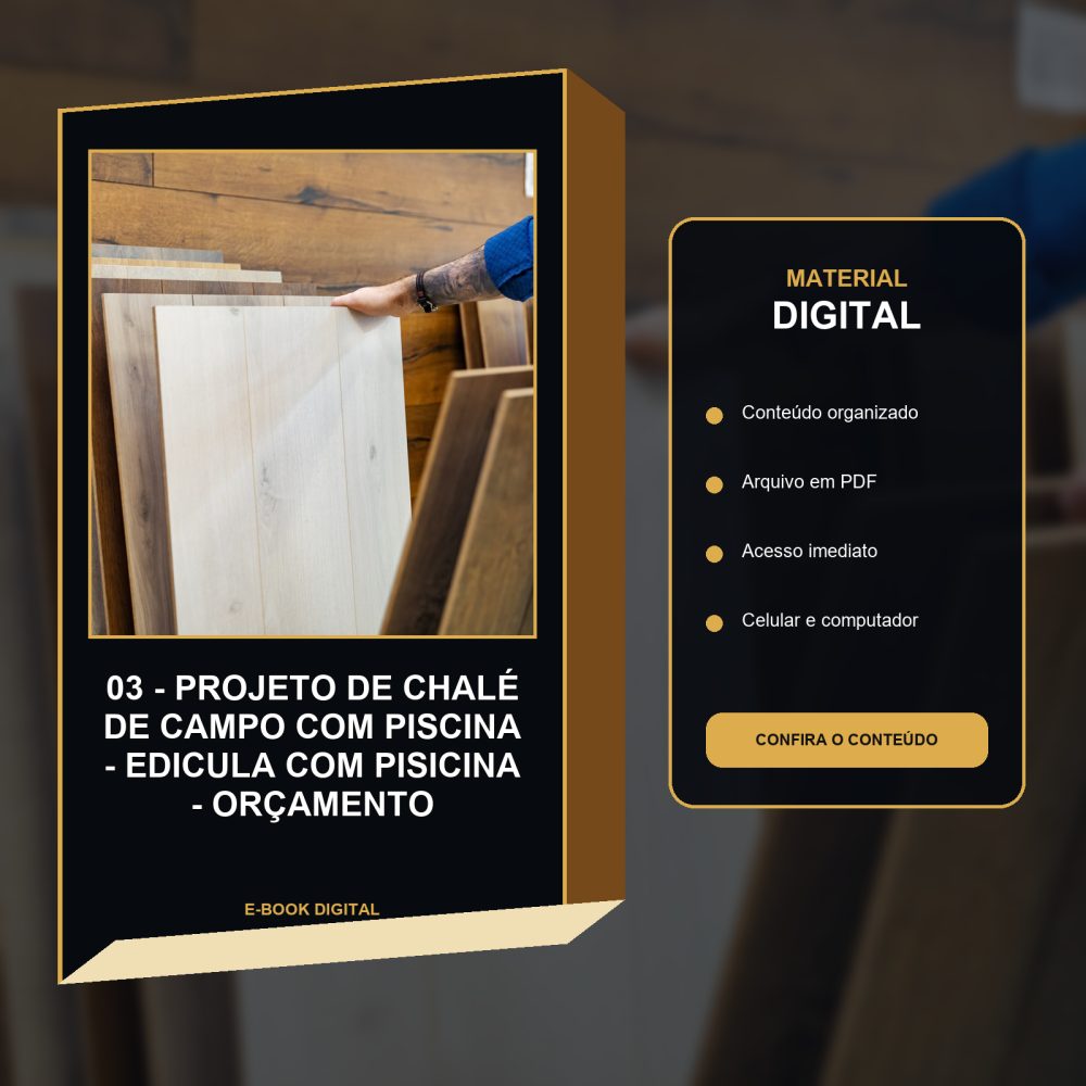 Capa de 03 – Projeto de Chalé de Campo com Piscina – Edicula com pisicina – Orçamento