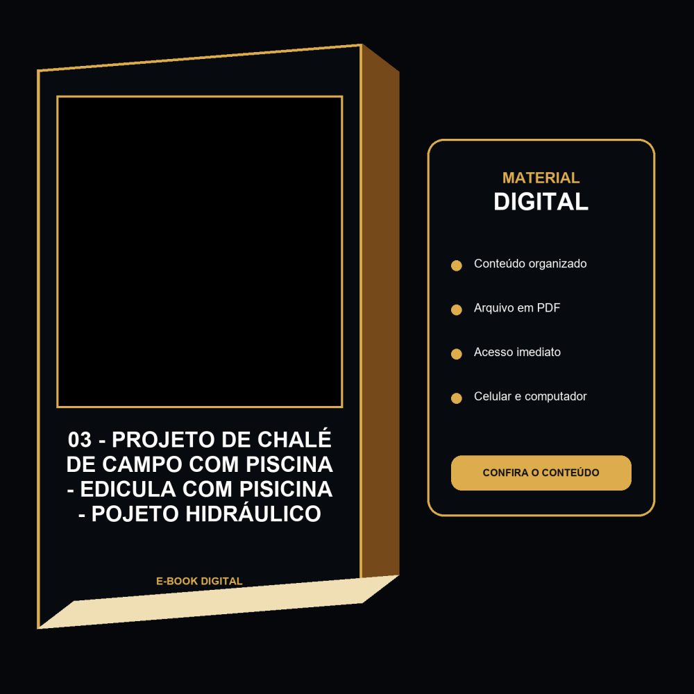 Capa de 03 – Projeto de Chalé de Campo com Piscina – Edicula com pisicina – Pojeto hidráulico