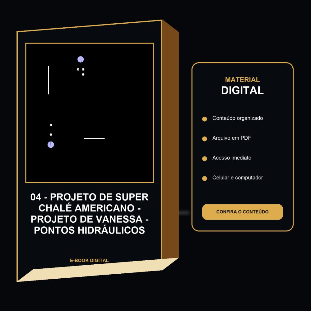 Capa de 04 – Projeto de Super Chalé Americano – projeto de vanessa – Pontos hidráulicos