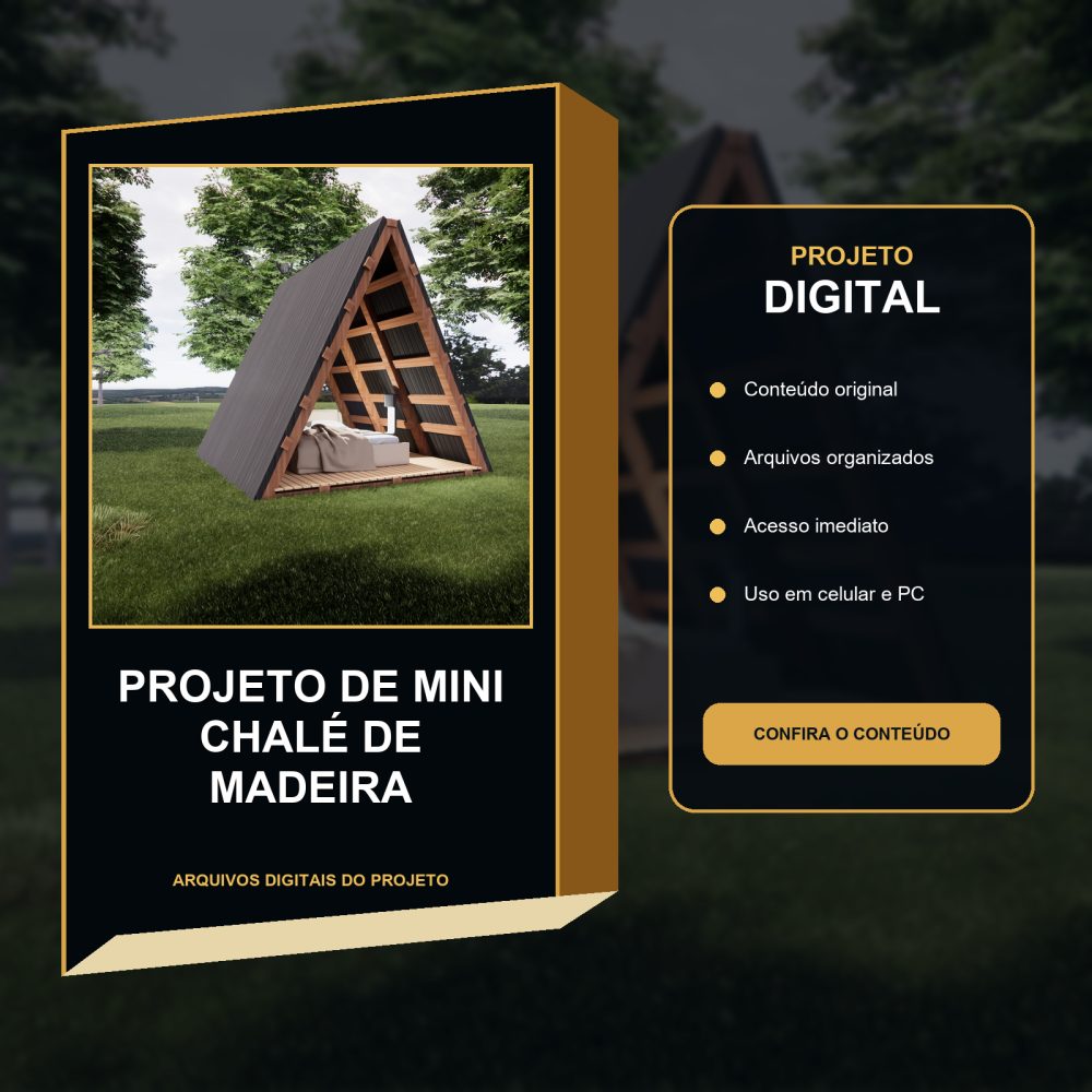 Capa de 06 – Projeto de Mini Chalé de Madeira – CHALÉ DE PAU