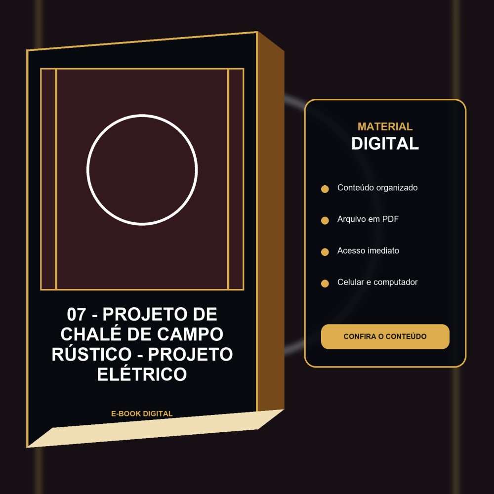 Capa de 07 – Projeto de Chalé de Campo Rústico – Projeto elétrico