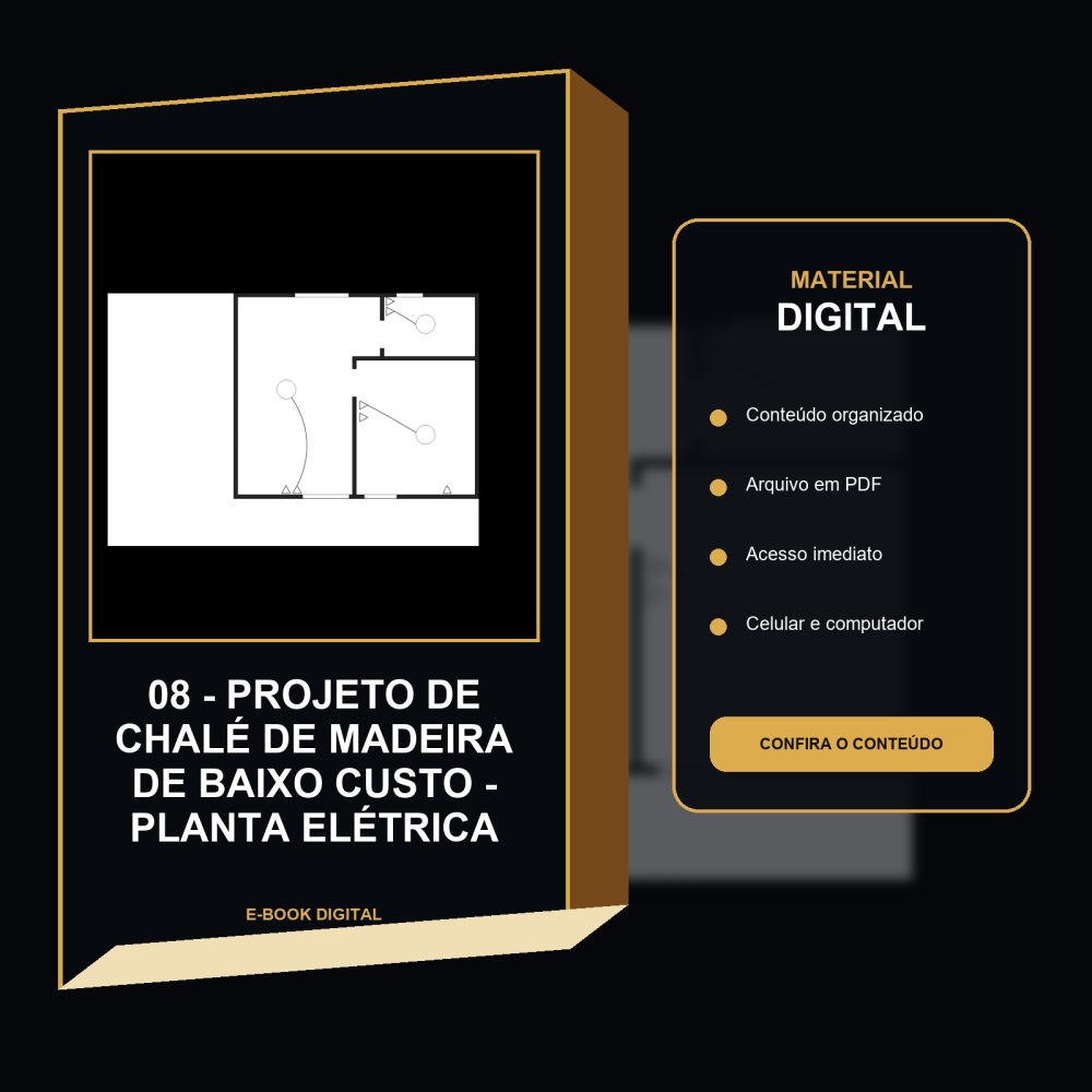 Capa de 08 – Projeto de Chalé de Madeira de Baixo Custo – Planta elétrica