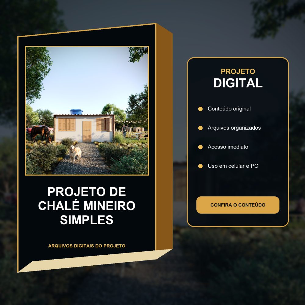 Capa de 09 – Projeto de Chalé Mineiro Simples – lista de materiais