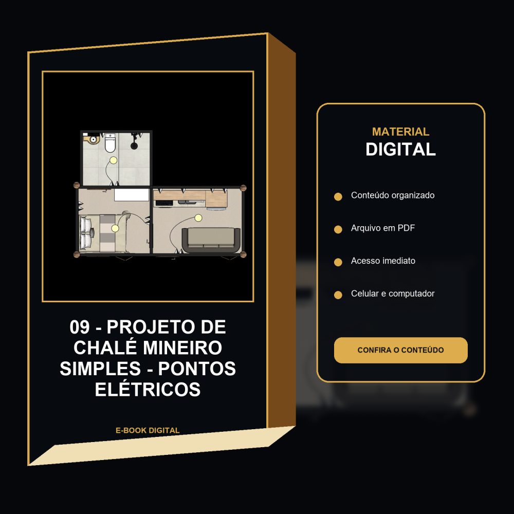 Capa de 09 – Projeto de Chalé Mineiro Simples – Pontos elétricos