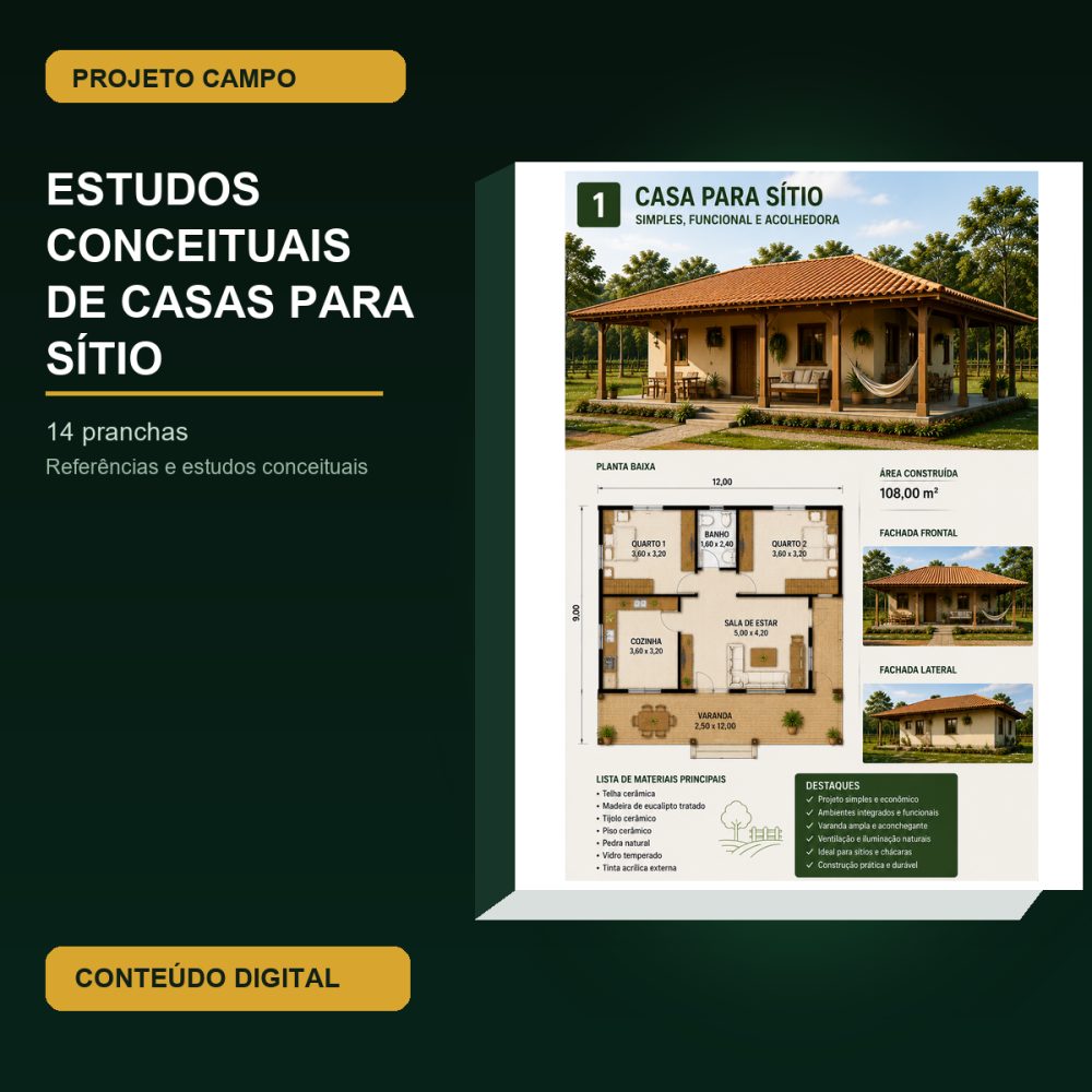 Capa de Casas para Sítio – E-book 02 – Casas para Sítio