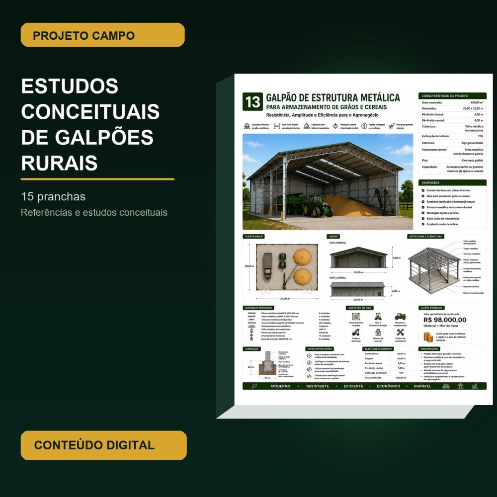 Capa de Galpões Rurais – E-book 08 – Galpões Rurais