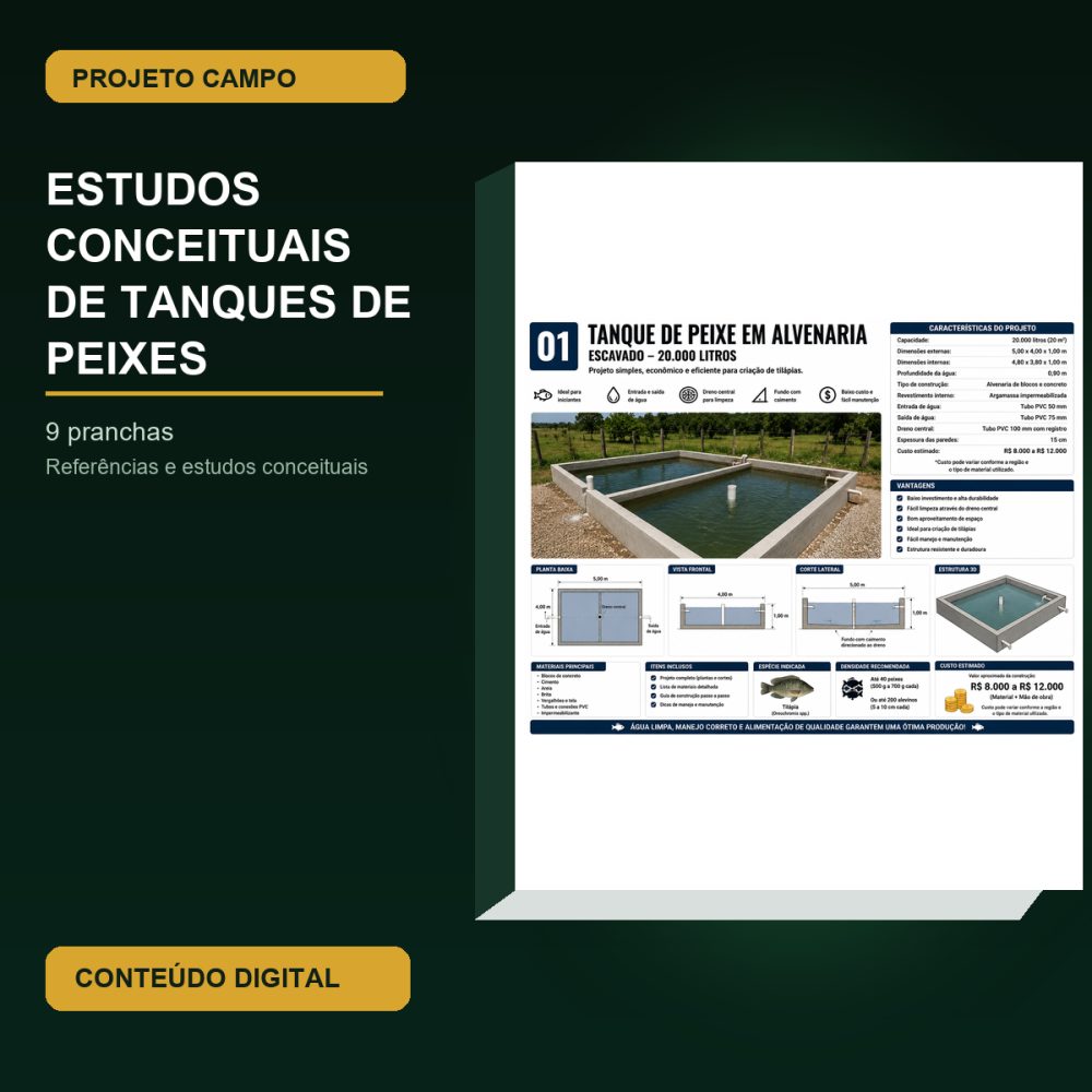 Capa de Tanques de Peixes – E-book 12 – Tanques de Peixes