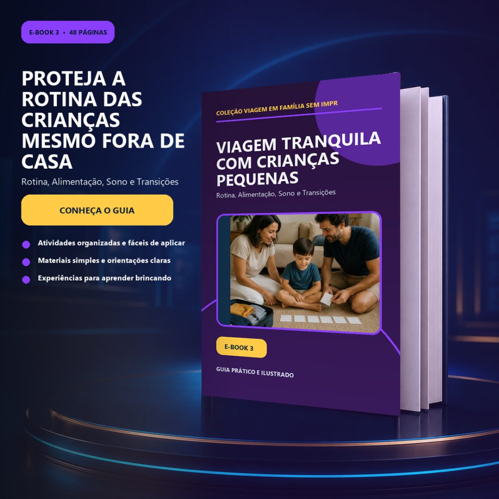 Capa de Viagem Tranquila com Crianças Pequenas — Rotina, Alimentação, Sono e Transições