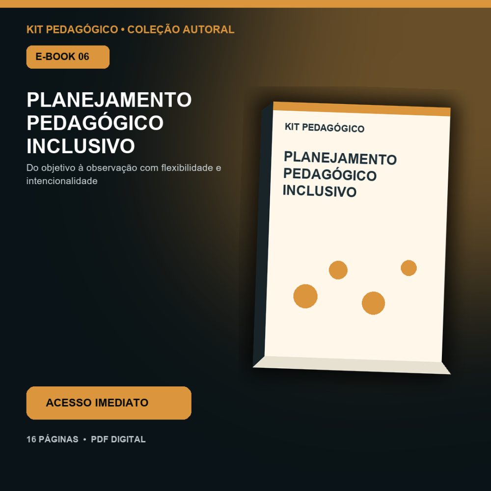 Capa de Planejamento Pedagógico Inclusivo – E-book 06 – Planejamento Pedagógico Inclusivo – Guia de Atividades
