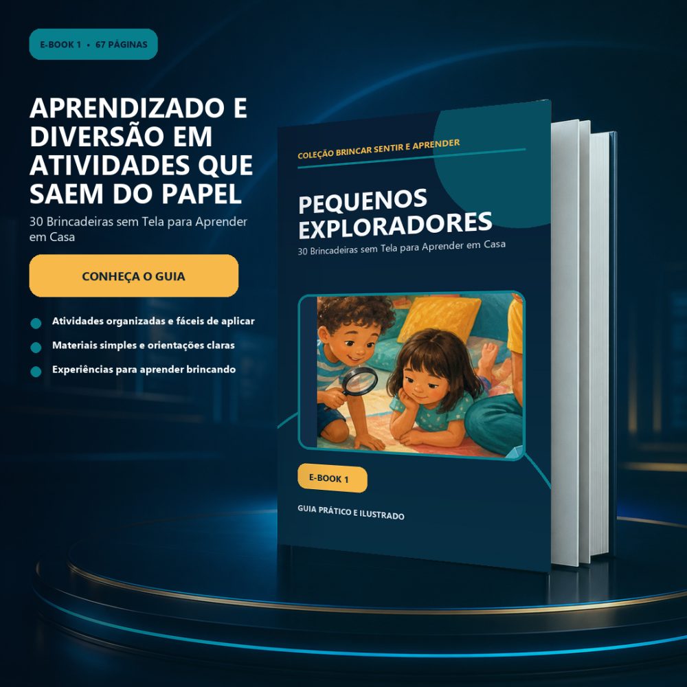 Capa de Pequenos Exploradores — 30 Brincadeiras sem Tela para Aprender em Casa