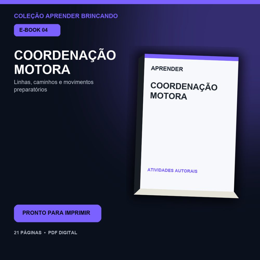 Capa de Coordenação Motora – E-book 04 – Coordenação Motora – Atividades para Imprimir