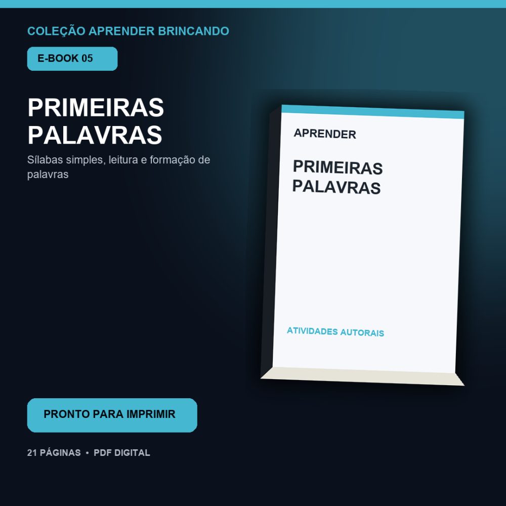 Capa de Primeiras Palavras – E-book 05 – Primeiras Palavras – Atividades para Imprimir