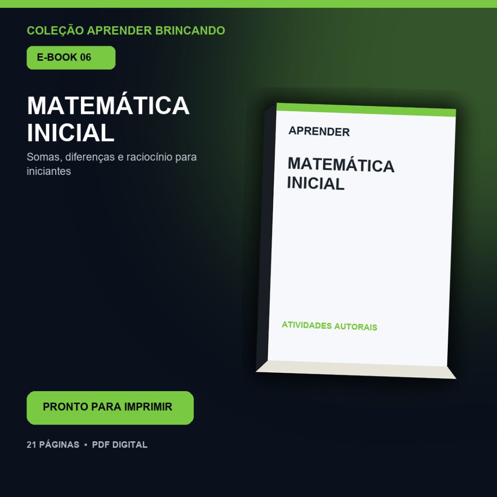 Capa de Matemática Inicial – E-book 06 – Matemática Inicial – Atividades para Imprimir