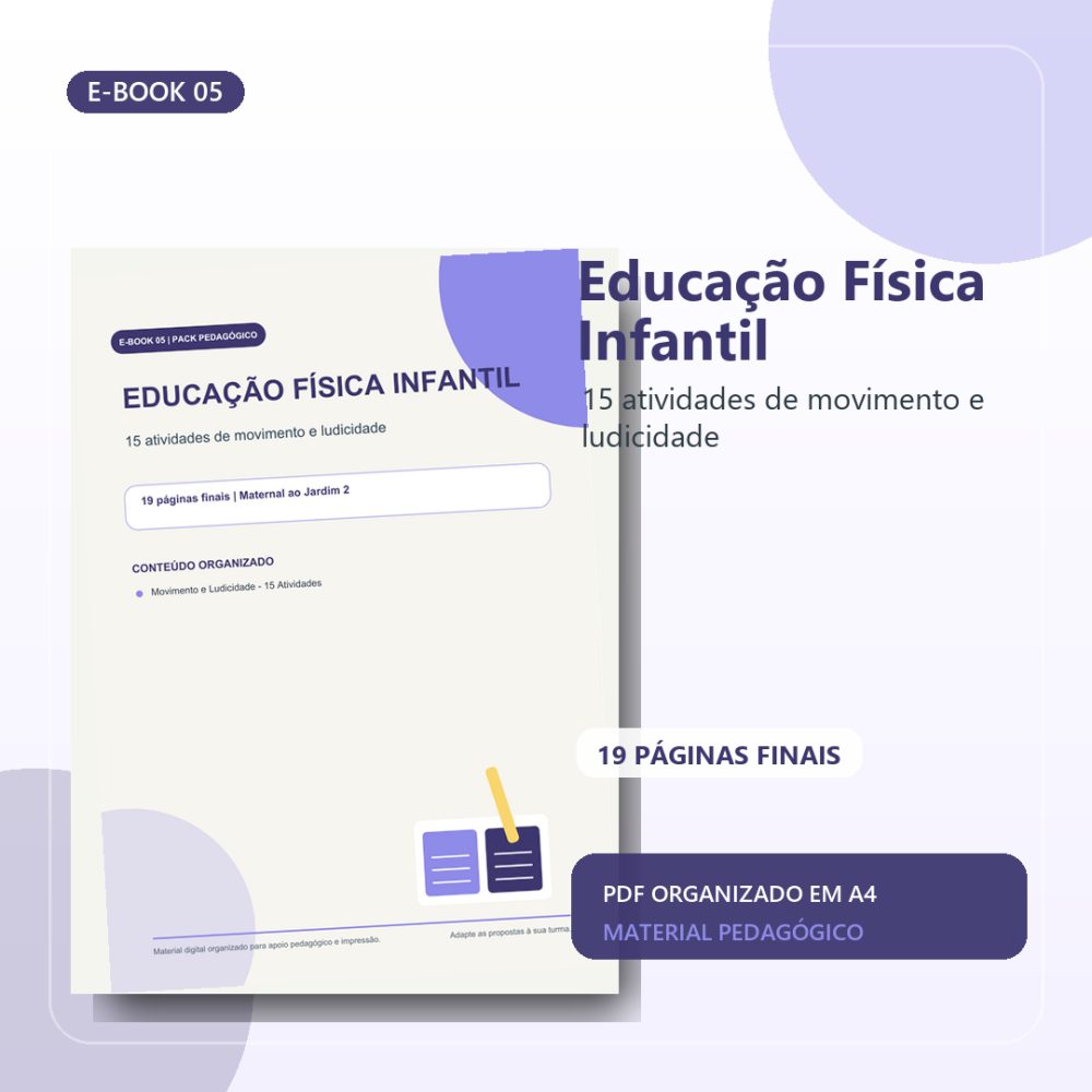 Capa de CORRIGIDO – E-book 05 – Educação Física Infantil – 15 Atividades