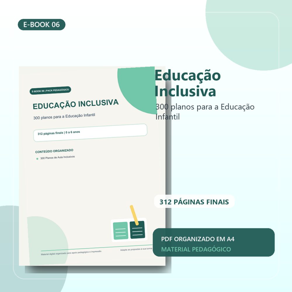 Capa de CORRIGIDO – E-book 06 – Educação Inclusiva – 300 Planos de Aula