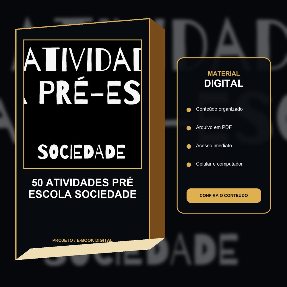 Capa de 50 atividades pré escola sociedade