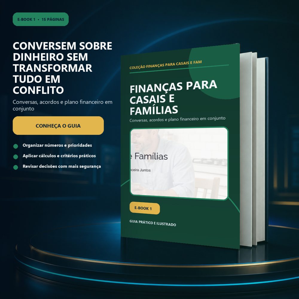 Capa de Finanças para Casais e Famílias — Conversas, acordos e plano financeiro em conjunto