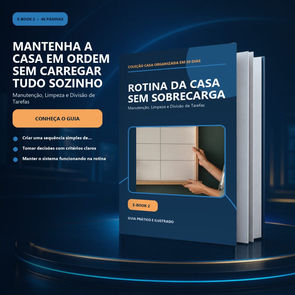 Capa de Rotina da Casa sem Sobrecarga — Manutenção, Limpeza e Divisão de Tarefas
