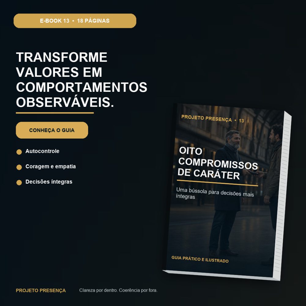 Capa de Oito Compromissos de Caráter – Uma bússola para decisões mais íntegras