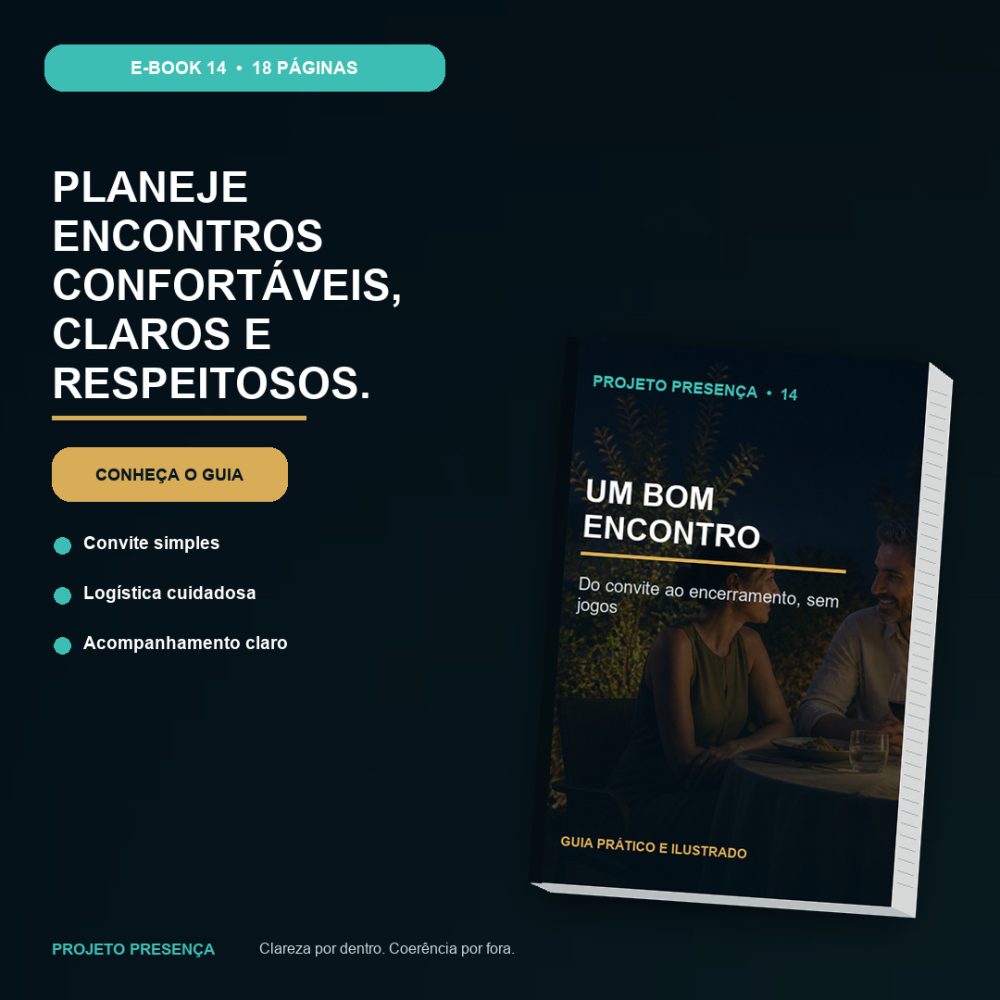 Capa de Um Bom Encontro – Do convite ao encerramento, sem jogos