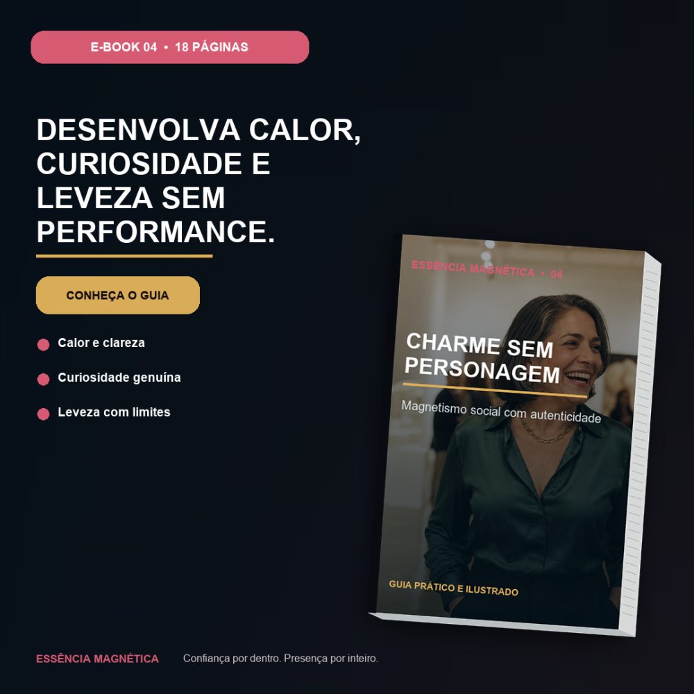 Capa de Charme sem Personagem – Magnetismo social com autenticidade