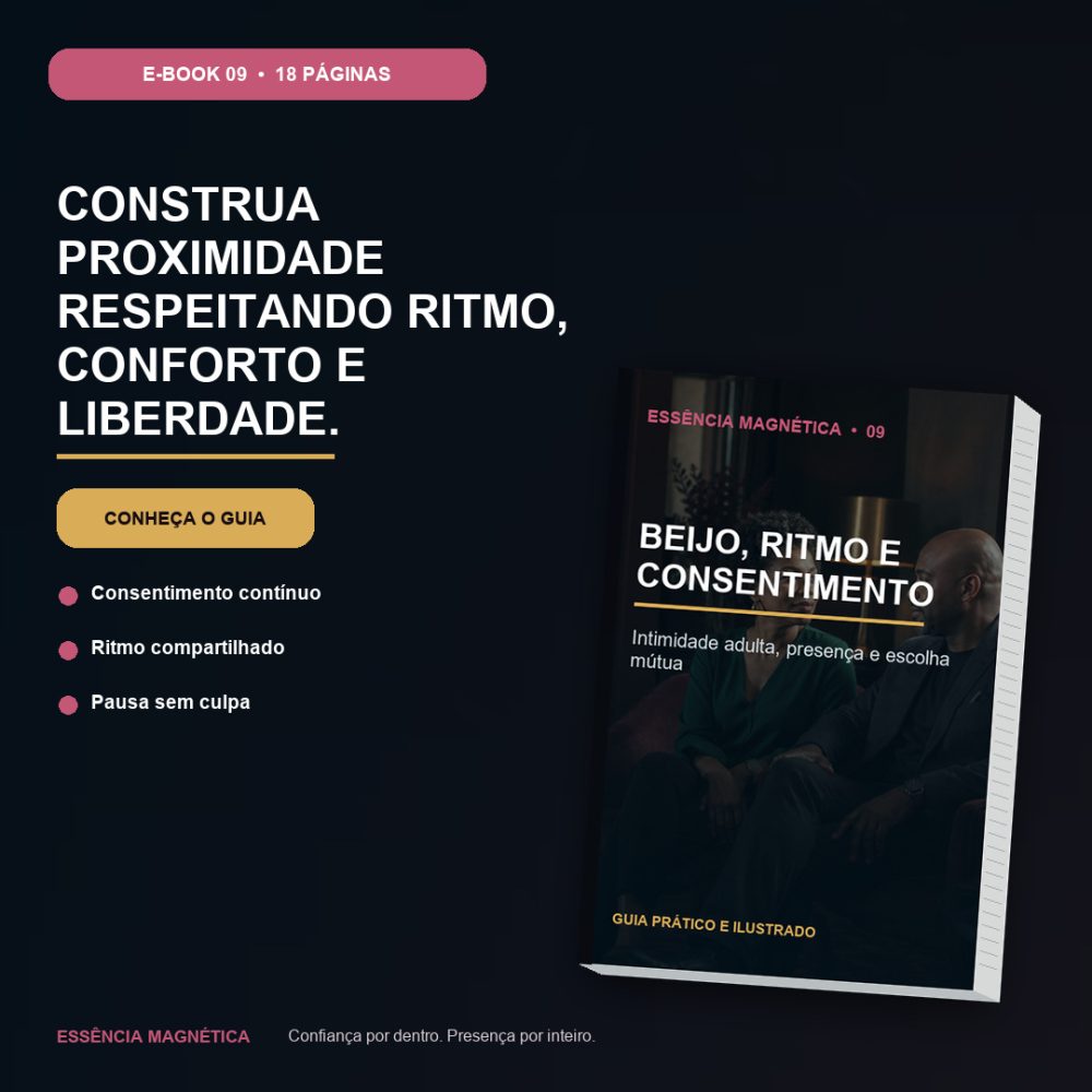 Capa de Beijo, Ritmo e Consentimento – Intimidade adulta, presença e escolha mútua