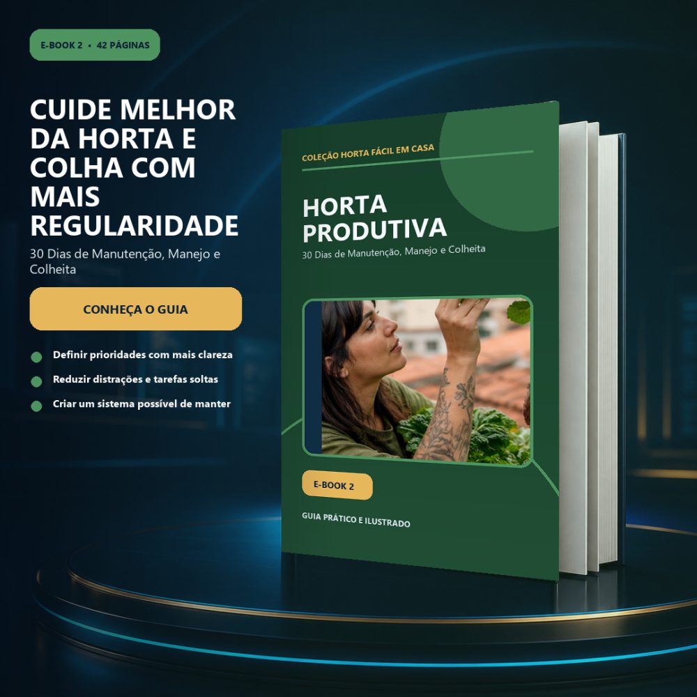 Capa de Horta Produtiva — 30 Dias de Manutenção, Manejo e Colheita